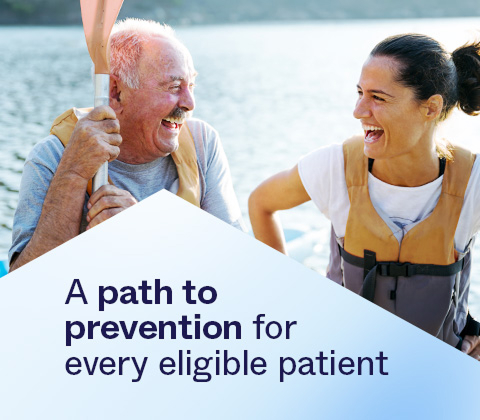 Two kayakers smiling, encouraging patients to stay up-to-date on CRC news and cancer-prevention insights.