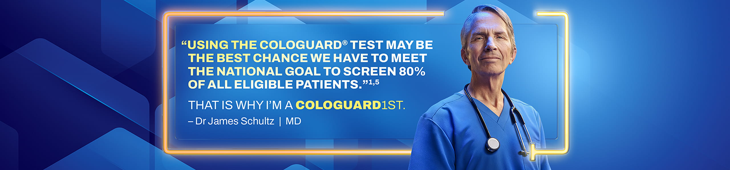 Dr James Schultz, MD, highlights Cologuard’s role in meeting 80% national screening goal.