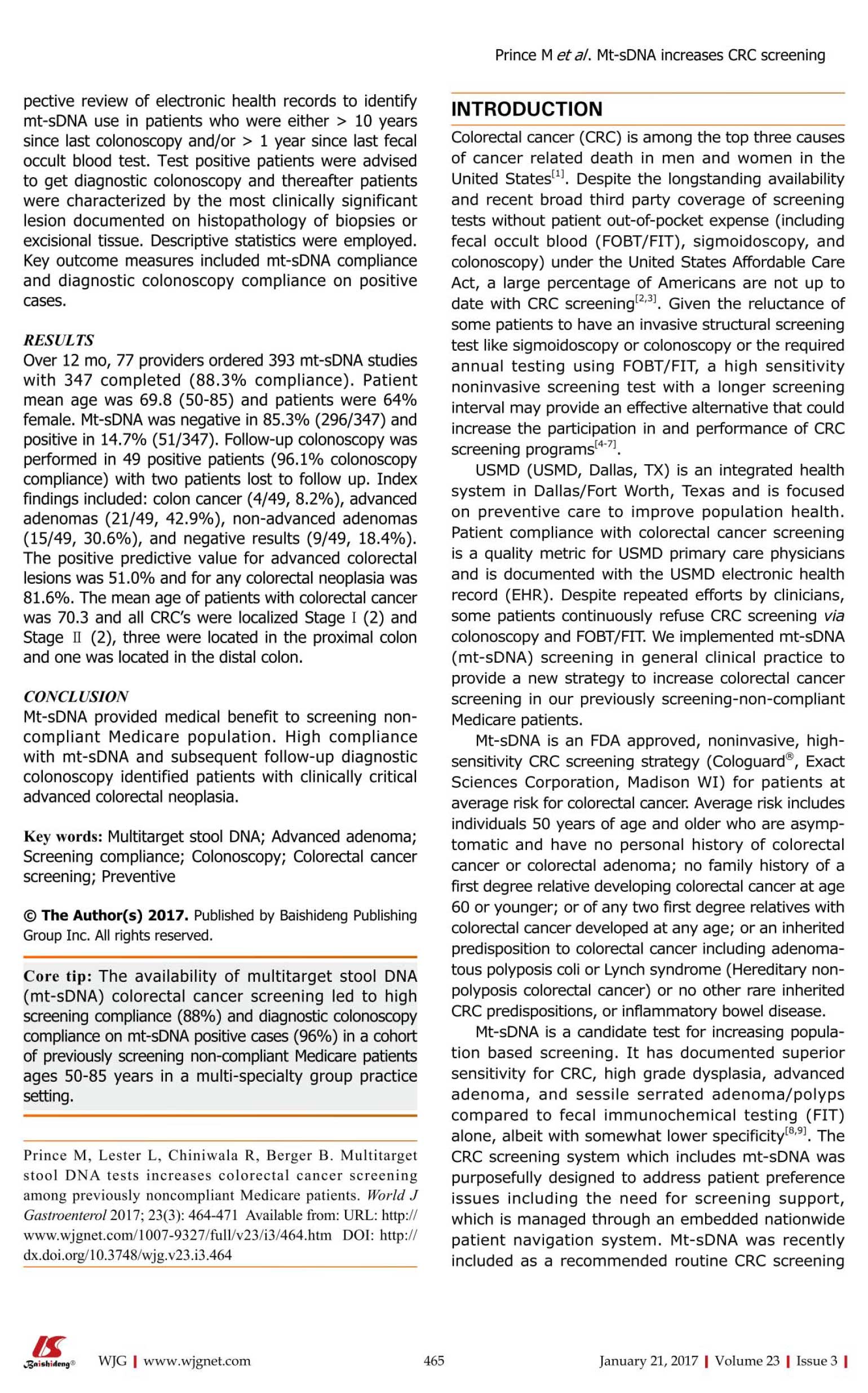 Multitarget stool DNA test increases colorectal cancer screening among previously noncompliant Medicare patients second image.